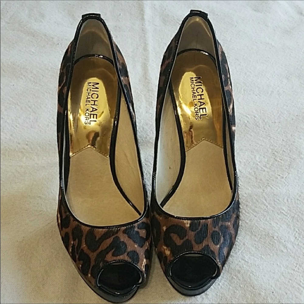 Michael Kors Leopard York Platform Heels Size 7